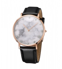 Relógio de pulso de aço inoxidável de luxo de mármore de luxo (1pcs MOQ)