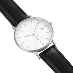 OEM Design Calça de couro genuíno Miyota Movt Men Wrist Watch