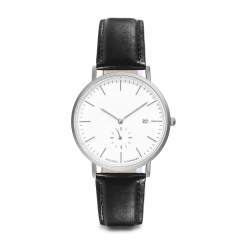 OEM Design Calça de couro genuíno Miyota Movt Men Wrist Watch