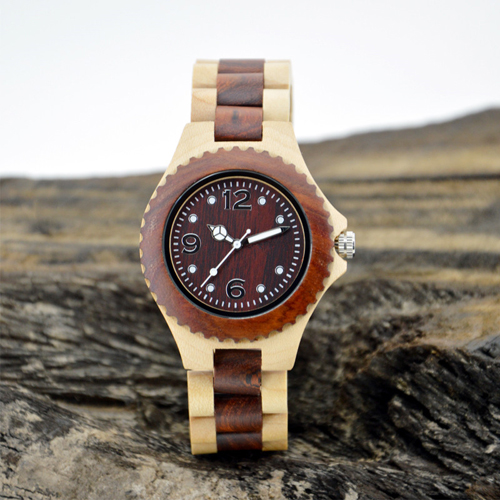 Vogue relógio de pulso de quartzo de madeira para homem