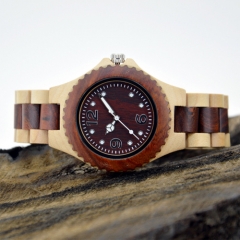 Vogue relógio de pulso de quartzo de madeira para homem