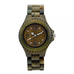 Relógio de pulso de madeira Quartz de moda novo para presente de Natal