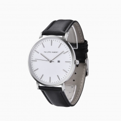Relógio de pulso de couro de alta qualidade marrom em couro DW Unisex