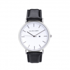 Relógio de pulso de couro de alta qualidade marrom em couro DW Unisex