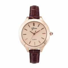 OEM Fashion Customized Branded genuína pulseira de couro relógio de pulso de quartzo