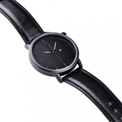 mostrador preto relógio de pulso homem de luxo couro genuíno